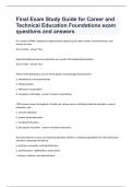 Final Exam Study Guide for Career and Technical Education Foundations exam questions and  answers