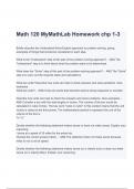 MATH 120: MyMathLab Homework chp 1-3 Exam Questions and Answers (A+ GRADED 100% VERIFIED 2023/2024)