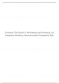 Solutions Test Bank For Advertising and Promotion: An Integrated Marketing Communications Perspective 12th Edition A+