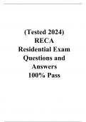 (Tested 2024) RECA Residential Exam Questions and Answers 100% Pass