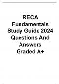 RECA Fundamentals Study Guide 2024 Questions And Answers Graded A+