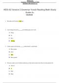 HESI A2 Version 2 Grammar Vocab Reading Math Latest and Updated A+