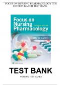 UPDATEDAND VERRIFIED 2024  TEST BANK  FOCUS ON NURSING PHARMACOLOGY 7TH EDITION KARCH  