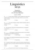 English Linguistics MCQS for all Tests of English Lectureship A+