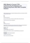 WGU Master's Course C726 - Cybersecurity Architecture and Engineering Exam 2024 With Complete Solution