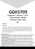 GGH3705 Assignment 1 (ANSWERS) Semester 1 2024 (681853) - DISTINCTION GUARANTEED