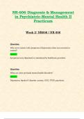 NR606 / NR 606 Week 2 (Latest Update 2024/ 2025): Diagnosis & Management in Psychiatric-Mental Health II Practicum | Complete Guide with Questions and Verified Answers | 100% Correct - Chamberlain