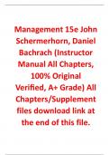 Instructor Manual With Test Bank For Management 15th Edition By John Schermerhorn, Daniel Bachrach (All Chapters, 100% Original Verified, A+ Grade)