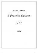HFMA CSPPM CERTIFICATION 4 PRACTICE QUIZZES Q & A 2024.
