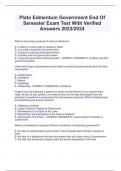 Plato Edmentum Government End Of  Semester Exam Test With Verified  Answers 2023/2024