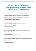 NR507 / NR 507 Advanced Pathophysiology Midterm Exam Latest 2024 | Chamberlain