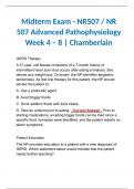 Midterm Exam - NR507 / NR 507 Advanced Pathophysiology Week 4 – 8 | Chamberlain