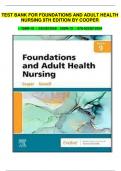 TEST BANK FOR FOUNDATIONS AND ADULT HEALTH NURSING 9TH EDITION BY COOPER | All Chapters ( 1  -  40 ) | Updated 2024 | • ISBN-10 : 0323812058 ISBN-13 : 978-0323812054 