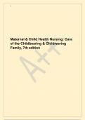 Maternal and Child Health Nursing review 2024/2025 verified  