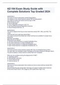 AZ-104 Exam Study Guide with Complete Solutions Top Graded 2024 