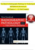 TEST BANK For Radiographic Pathology for Technologists, 8th Edition by Kowalczyk, Verified Chapters 1 - 12, Complete Newest Version