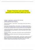     Oregon Pesticide Laws and Safety questions and answers latest top score.