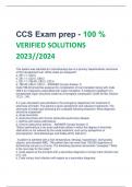 CCS Exam prep - 100 %  VERIFIED SOLUTIONS  2023//2024