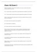 Chem 102 Exam 3 All Possible Questions and Answers with complete solution
