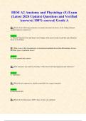 HESI A2 Anatomy and Physiology (5) Exam (Latest 2024 Update) Questions and Verified  Answers| 100% correct| Grade A