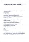 Bloodborne Pathogens BBP HSI  Questions and Answers, Graded A