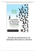 Test Bank for Essentials of Abnormal Psychology, Fourth Canadian Edition by Jeffrey Nevid