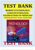 Test bank for rubin's pathology clinicopathologic foundations of medicine 7th edition by david's. strayer emanuel rubin / All chapters Complete / 2024 Rated A+