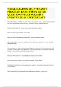 Naval Aviation Maintenance Program exam study guide questions fully solved & updated 2024 latest