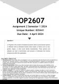 IOP2607 Assignment 2 (ANSWERS) Semester 1 2024 - DISTINCTION GUARANTEE