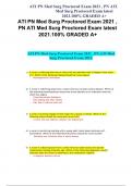 ATI PN Med Surg Proctored Exam 2021 , PN ATI Med Surg Proctored Exam latest 2021.100% GRADED A+