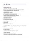 Bio 106 final 2024 LATEST Questions  And Answers 
