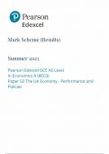 Pearson Edexcel GCE AS Level In Economics A (8EC0) Paper 02 The UK Economy - Performance and Policies-2023 (MARK SCHEME)