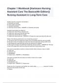 Chapter 1 Workbook [Hartmann Nursing Assistant Care The Basics(4th Edition)] Nursing Assistant in Long-Term Care