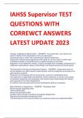 LATEST IAHSS Supervisor TEST QUESTIONS WITH CORREWCT ANSWERS LATEST 