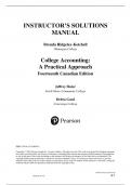 Solution Manual For College Accounting A Practical Approach 14th Canadian Edition 2023 ISBN : 9780135222416 By Jeffrey Slater , Debra Good Complete Guide A+