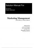 Solution Manual  For Marketing Management 16th Edition by global Philip Kotler, Kevin Keller Chapter(1-21)