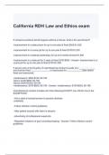California RDH Law and Ethics exam 2024