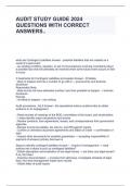 AUDIT STUDY GUIDE 2024 QUESTIONS WITH CORRECT ANSWERS..
