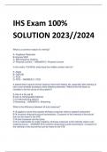 UPDATED IHS Exam 100% SOLUTION 2023//2024