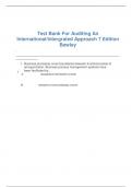 Test Bank For Auditing An International/Intergrated Approach 