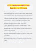 C273 - Sociology – WGU Exam Questions and Answers