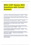 WGU C207 Quizes 2023 Questions with Correct Answers