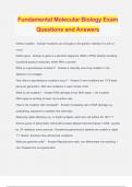Fundamental Molecular Biology Exam Questions and Answers