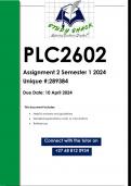 PLC2602 Assignment 2 (QUALITY ANSWERS) Semester 1 2024