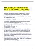 NMLS PRACTICE QUESTIONS WITH ALL CORRECT ANSWERS