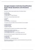  Google Analytics Individual Qualification Exam Study Questions and Answers 2024 