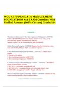 WGU C175/D426 DATA MANAGEMENT FOUNDATIONS OA EXAM Questions With Verified Answers (100% Correct) Graded A+