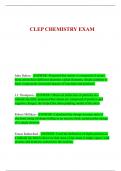 CHEM 1001 CLEP Chemistry Exam Questions and Answers 2024