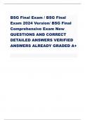 BSG Final Exam / BSG Final Exam 2024 Version/ BSG Final Comprehensive Exam New QUESTIONS AND CORRECT DETAILED ANSWERS VERIFIED ANSWERS ALREADY GRADED A+