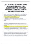 301 NC POST LICENSING EXAM ACTUAL EXAM 2024 | 380 QUESTIONS AND CORRECT ANSWERS | ALREADY GRADED A+ | LATEST VERSION
